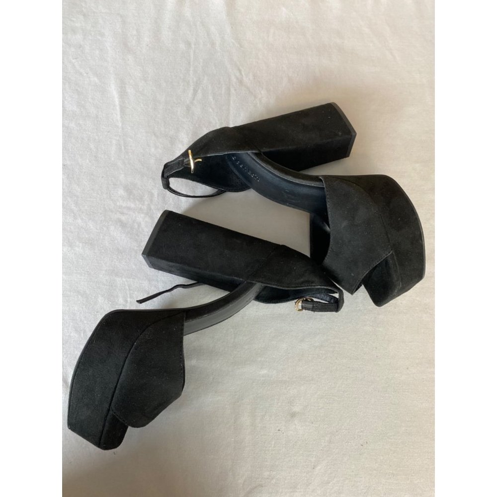 Open Edit Kimber Black Platform Open Square Toe P… - image 7